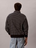 Blue Striped Quarter-Zip Sweatshirt  Men