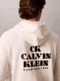 Λευκό Hoodie  Από Premium Sueded Terry Ύφασμα Και Έντονο Λογότυπο  Άνδρας