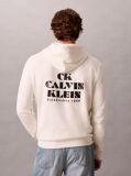 Λευκό Hoodie  Από Premium Sueded Terry Ύφασμα Και Έντονο Λογότυπο  Άνδρας