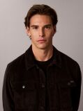 Black Relaxed Corduroy Shirt Jacket  Men