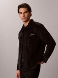 Black Relaxed Corduroy Shirt Jacket  Men