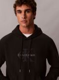Μαύρο Hoodie Premium Terry Με Κουκούλα Και Denim Λογότυπο  Άνδρας