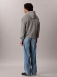 Γκρι Βαμβακερό Hoodie Φλις Με Κουκούλα Και Varsity Λογότυπο  Άνδρας