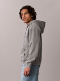 Γκρι Βαμβακερό Hoodie Φλις Με Κουκούλα Και Varsity Λογότυπο  Άνδρας
