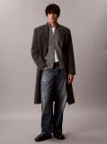 Grey Heathered Cotton Zip Cardigan  Men