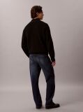 Black Cotton Waffle Half Zip Jumper  Men