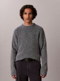 Grey Cotton Ribbed Jumper  Men