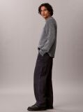Grey Cotton Ribbed Jumper  Men