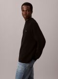 Black Cotton Ribbed Jumper  Men