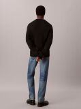 Black Cotton Ribbed Jumper  Men