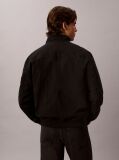Black Cotton Canvas Harrington Jacket  Men