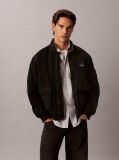 Black Cotton Canvas Harrington Jacket  Men
