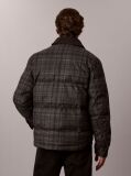 Γκρι Φουσκωτό Shirt Jacket Με Καρό Μοτίβο  Άνδρας