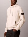 Μπεζ Βαμβακερό Hoodie Με Κουκούλα Και Λογότυπο  Άνδρας