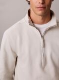 Beige Cotton Terry Quarter Zip Sweatshirt  Men