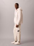 Beige Cotton Terry Cargo Joggers  Men