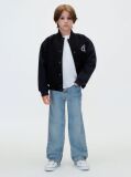 Black Kids' Felt Varsity Bomber Jacket  Boys