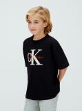 Black Mesh Logo Appliqué T-Shirt  Boys