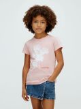 Pink Floral Graphic Slim T-Shirt  Girls