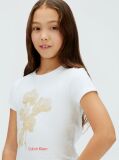 White Floral Graphic Slim T-Shirt  Girls