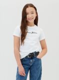 Λευκό Παιδικό Slim T-Shirt Με Λογότυπο  Κορίτσι