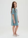 Μπλε Παιδικό Φόρεμα T-Shirt Με Signature Λογότυπο  Κορίτσι