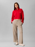 Red French Terry 1/4 Zip Sweatshirt  Women