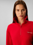 Red French Terry 1/4 Zip Sweatshirt  Women
