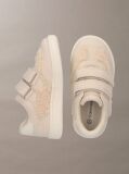 Μπεζ Παιδικά Sneakers Με Velcro Και Χαμηλό Κόψιμο  Κορίτσι
