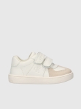 White Low Cut Velcro Sneaker  Kids Unisex