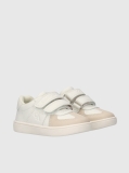 White Low Cut Velcro Sneaker  Kids Unisex