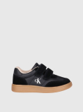 Black Kids Low Cut Velcro Sneakers  Kids Unisex