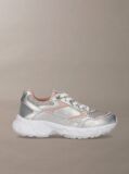 Ασημί Παιδικά Δετά Sneakers Με Χαμηλό Κόψιμο  Κορίτσι