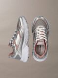 Ασημί Παιδικά Δετά Sneakers Με Χαμηλό Κόψιμο  Κορίτσι