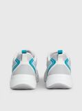 White Leather And Recycled Mesh Trainers  Men