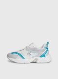 White Leather And Recycled Mesh Trainers  Men