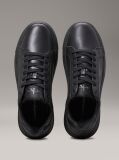 Black Leather Chunky Trainers  Men