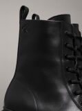 Black Leather Lug Boots  Men