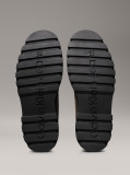 Black Leather Winter Lug Boots  Men