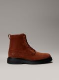 Brown Suede Lace-Up Zip Boots  Men