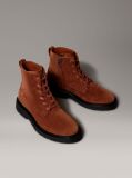 Brown Suede Lace-Up Zip Boots  Men