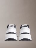 White Leather and Breathable Mesh Trainers  Men