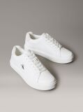 White Leather Signature Logo Trainers  Men
