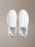 White Leather Signature Logo Trainers  Men