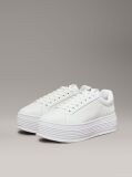 Λευκό Δερμάτινα Sneakers Με Πλατφόρμα  Γυναίκα