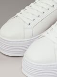 Λευκό Δερμάτινα Sneakers Με Πλατφόρμα  Γυναίκα