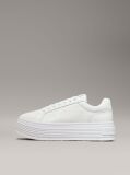 Λευκό Δερμάτινα Sneakers Με Πλατφόρμα  Γυναίκα
