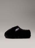 Black Faux Fur Slippers  Women
