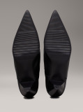 Black Leather Cone Heel Chelsea Boots  Women