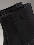 Black Leather Cone Heel Chelsea Boots  Women
